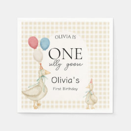 Serviette En Papier Fête d'anniversaire d'une oie sotte