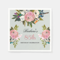 Fête d'anniversaire élégante avec fleurs peintes à