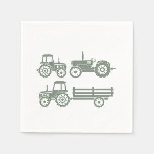 Serviette En Papier Fête d'anniversaire enfant avec tracteur moderne
