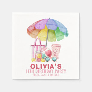 Serviette En Papier Fête d'anniversaire estivale au bord de la piscine