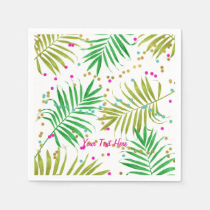 Serviette En Papier Fête d'anniversaire feuilles tropicales Aloha Luau