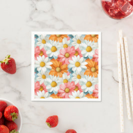 Serviette En Papier Fête d'anniversaire fleur de printemps de margueri