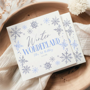 Serviette En Papier Fête d'anniversaire flocon de neige bleu de Winter