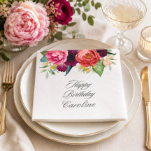 Fête d'anniversaire florale aquarelle bohème rusti