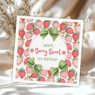 Serviette En Papier Fête d'anniversaire fraise Berry Sweet 6 ans 