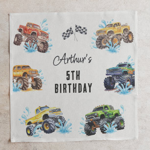 Serviette En Papier Fête d'anniversaire Fun Monster Truck au bord de l