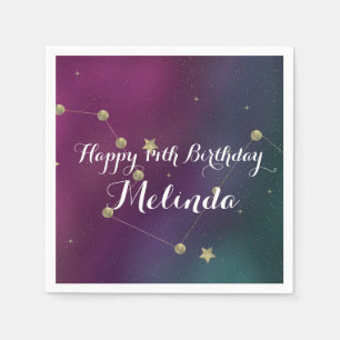 Serviette En Papier Fête d'anniversaire Galaxie Étoiles de papier alum