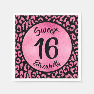 Serviette En Papier Fête d'anniversaire Girly Leopard