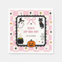 Fête d'anniversaire Halloween à carreaux roses