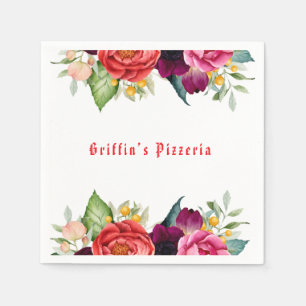 Serviette En Papier Fête d'anniversaire italienne Pizza Party Retro Pi