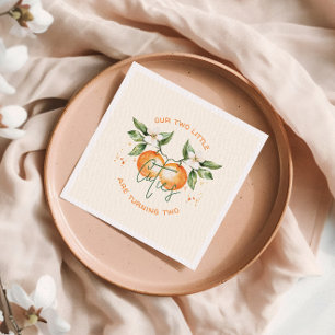 Serviette En Papier Fête d'anniversaire jumelle Orange Citrus Little C