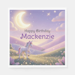 Serviette En Papier Fête d'anniversaire Licorne Céleste