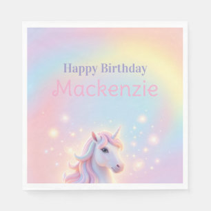 Serviette En Papier Fête d'anniversaire Licorne et Paillettes de Arc-e