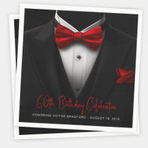 Fête d'anniversaire Mens Red Black Tuxedo