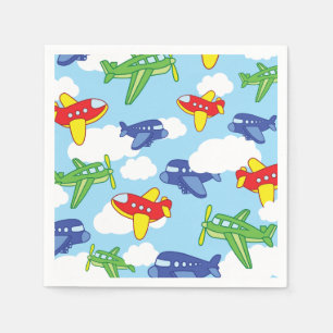 Serviette En Papier Fête d'anniversaire mignonne d'avions et de jets