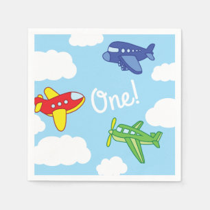 Serviette En Papier Fête d'anniversaire mignonne d'avions et de jets