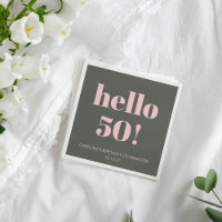 Fête d'anniversaire moderne 50 ans Bold Rose Olive