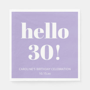 Serviette En Papier Fête d'anniversaire moderne et audacieuse Lavande