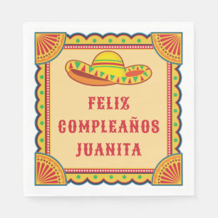 Serviette En Papier Fête d'anniversaire   Napkins Feliz Cumpleanos