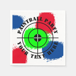 Serviette En Papier Fête d'anniversaire paintball personnalisée éclabo