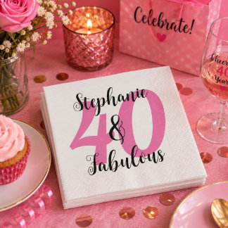 Serviette En Papier Fête d'anniversaire personnalisée 40 ans & Incroya