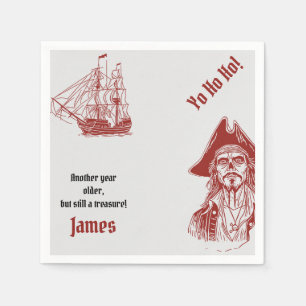 Serviette En Papier Fête d'anniversaire personnalisée à thème pirate