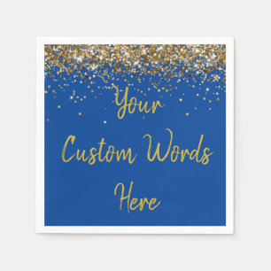 Serviette En Papier Fête d'anniversaire personnalisée Bleu Anniversair
