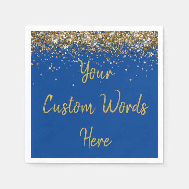 Serviette En Papier Fête d'anniversaire personnalisée Bleu sur mesure  (Devant)