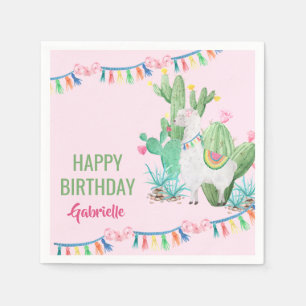 Serviette En Papier Fête d'anniversaire personnalisée de filles de