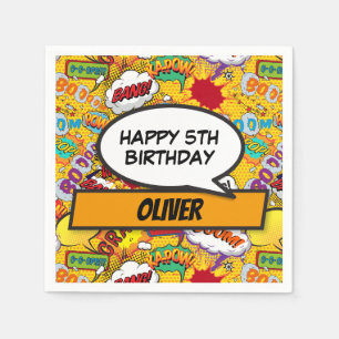 Serviette En Papier Fête d'anniversaire personnalisée de super-héros d