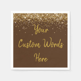 Serviette En Papier Fête d'anniversaire personnalisée en chocolat brun