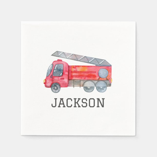 Serviette En Papier Fête d'anniversaire personnalisée pour camions à f (Devant)