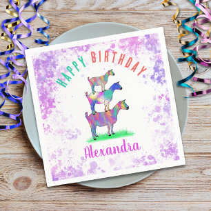 Serviette En Papier Fête d'anniversaire personnalisée pour enfants ave