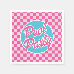 Serviette En Papier Fête d'anniversaire Pink Malibu Pool Party