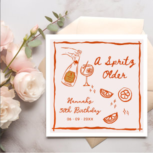 Serviette En Papier Fête d'anniversaire plus âgée Orange A Spritz dess