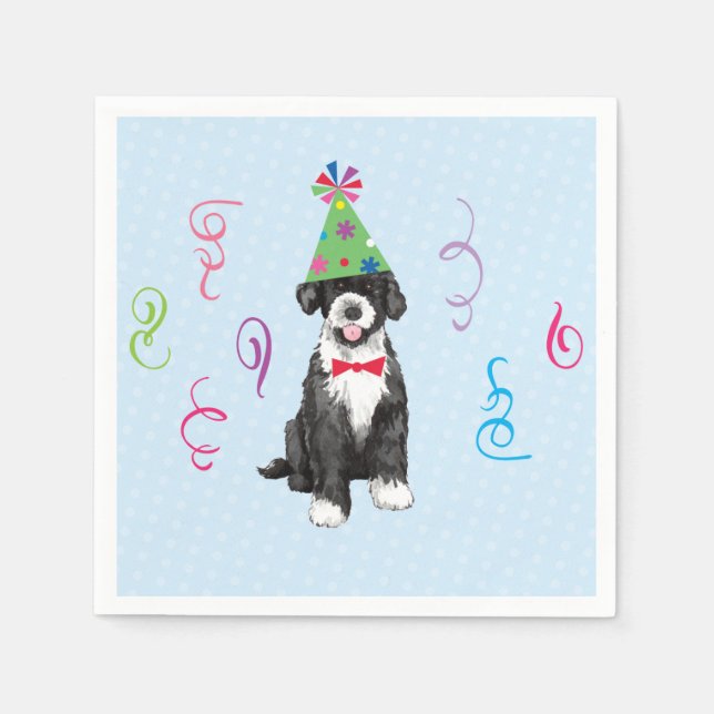 Serviette En Papier Fête d'anniversaire Portugais Water Dog Napkins (Devant)