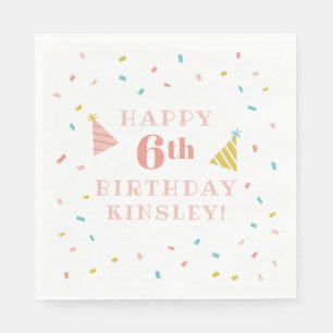 Serviette En Papier Fête d'anniversaire pour enfants avec paillettes