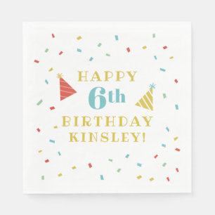 Serviette En Papier Fête d'anniversaire pour enfants avec paillettes