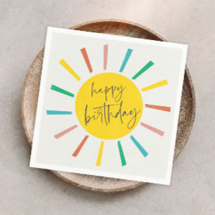 Serviette En Papier Fête d'anniversaire pour enfants Bright Sun Script