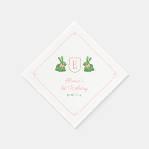 Serviette En Papier Fête d'anniversaire printanière avec monogramme po