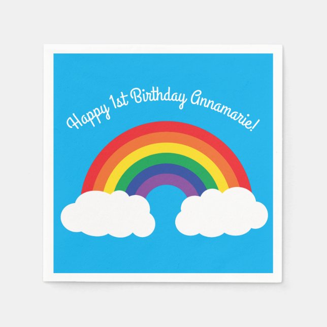 Serviette En Papier Fête d'anniversaire Rainbow (Devant)