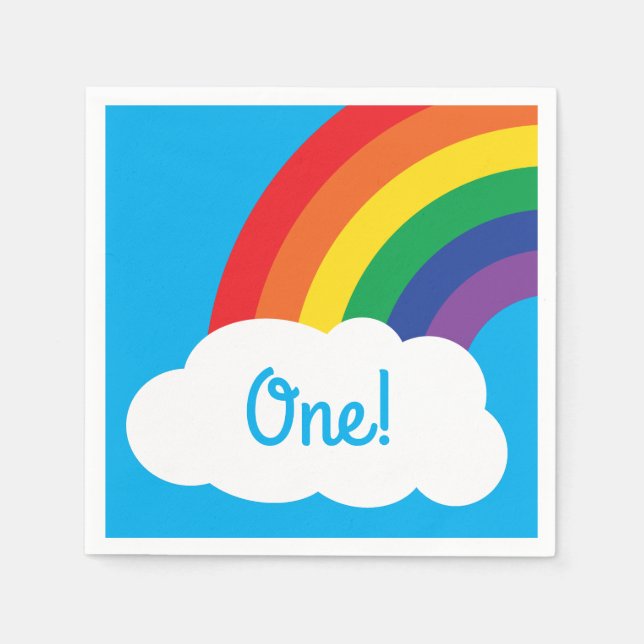 Serviette En Papier Fête d'anniversaire Rainbow (Devant)