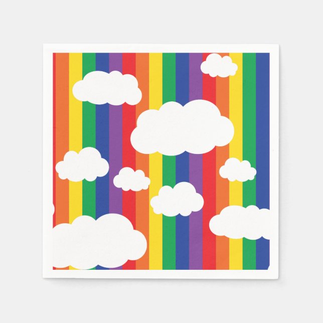 Serviette En Papier Fête d'anniversaire Rainbow (Devant)