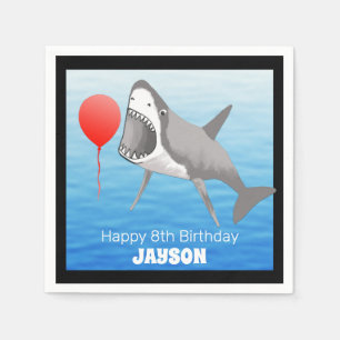 Serviette En Papier Fête d'anniversaire requin