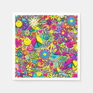 Serviette En Papier Fête d'anniversaire Rétro Groovy FUN 60's Soixante