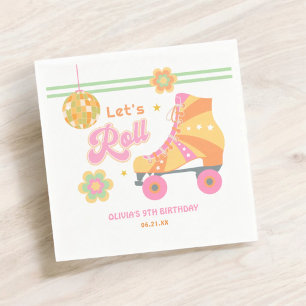 Serviette En Papier Fête d'anniversaire Roll Girl Roller Skating