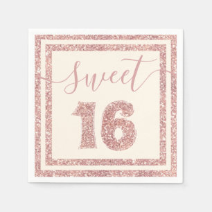 Serviette En Papier Fête d'anniversaire rose de parties scintillantes