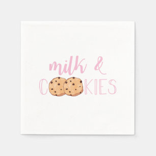 Serviette En Papier Fête d'anniversaire rose Lait et Cookies