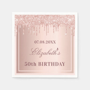 Serviette En Papier Fête d'anniversaire rougir rose gouttes parties sc
