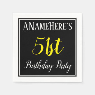 Serviette En Papier Fête d'anniversaire simple et cinquante-et-unièm